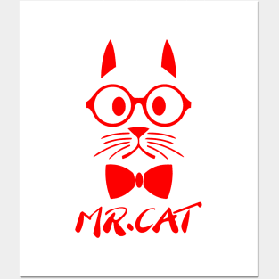 Red Mr Cat Posters and Art